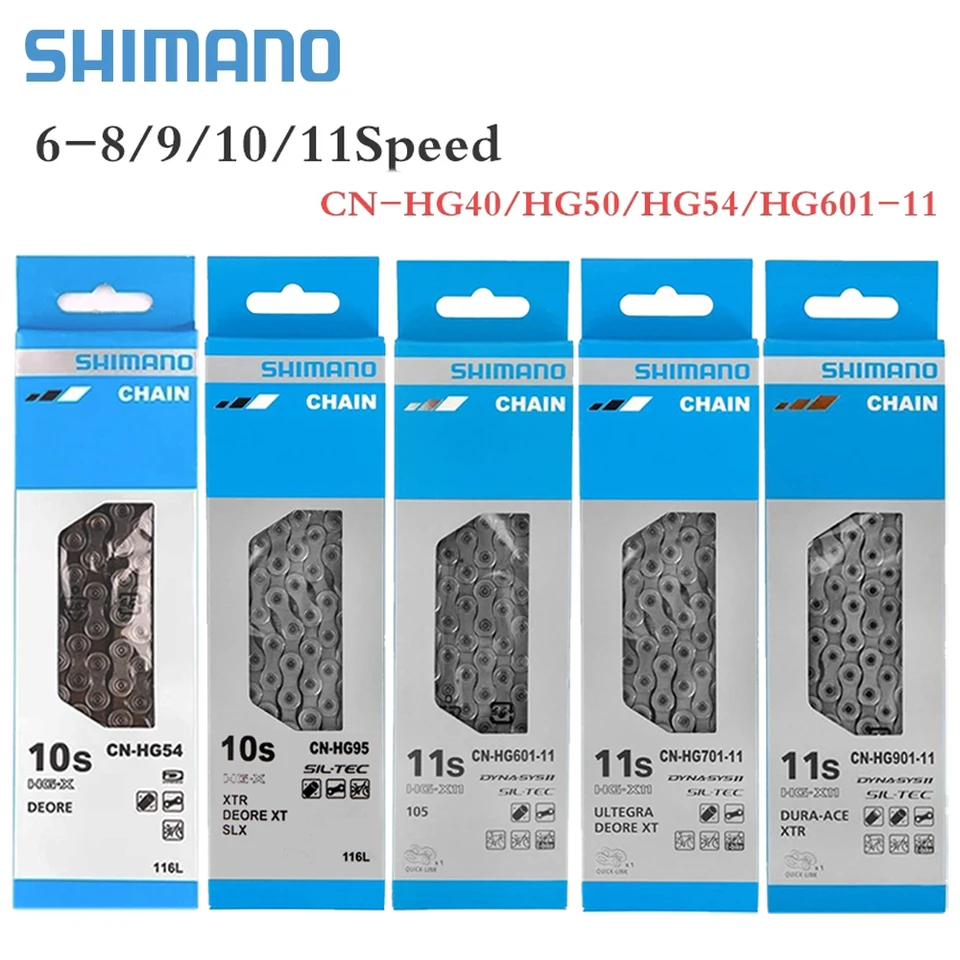 Shimano Bicycle Chain 9/10/11S Aktuálny 12 V MTB Bike Accessories 8v 9V 10V 11V 12V Aktuálny M8100 M7100 HG601 HG40 MTB Bicykel reťazca bicyklov