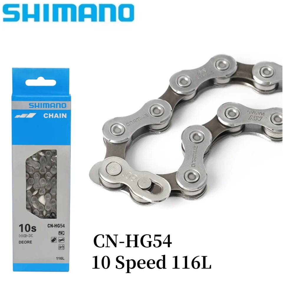 Shimano CN-HG54 Originálny reťazec bicyklov 10 Speed ​​MTB Cyklistický reťazec 10S 10V 116L Mountain Bike Reťazce bicyklových dielov
