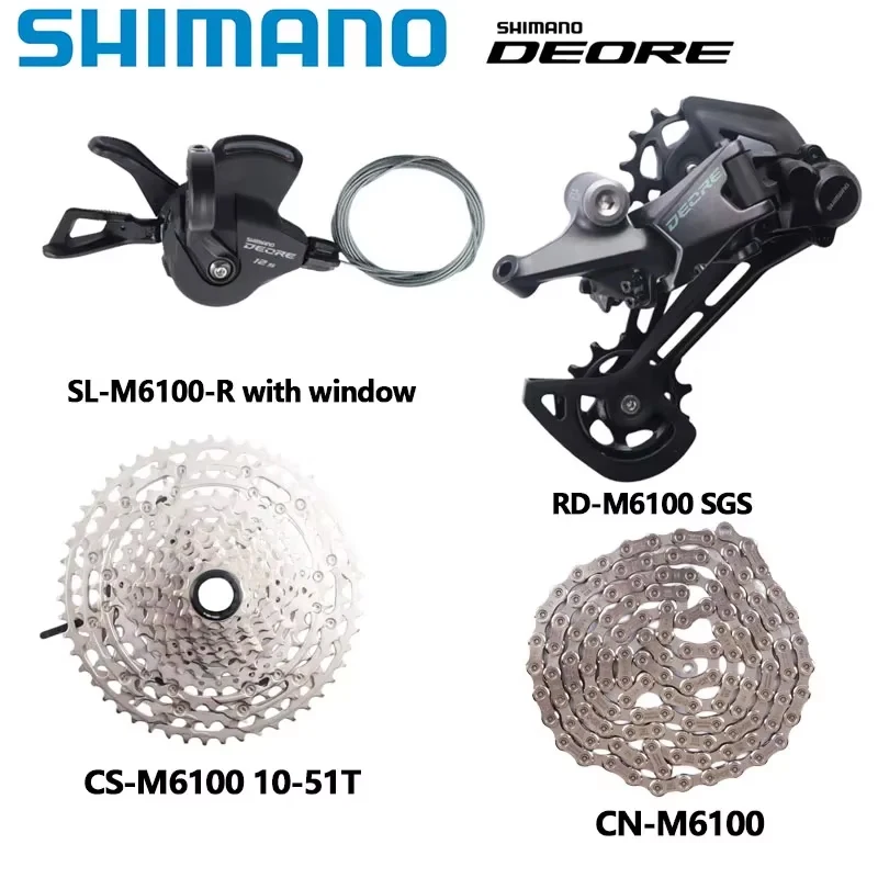 Shimano Deore M6100 1X12S Groupset pre MTB M6100 Odsepenie zadnej prehadzovacej skrinky 10-51T Cassette M7100 Sunshine Sunshine K7 12S 4KS Kit