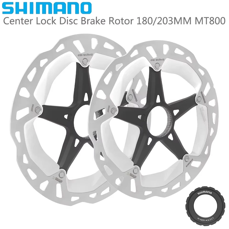 Shimano Deore RT-MT800 Disk Brake Brake Rotor Stredový zámok 180 mm 203 mm ľahký bicykel Rotors Originálne diely na bicykli
