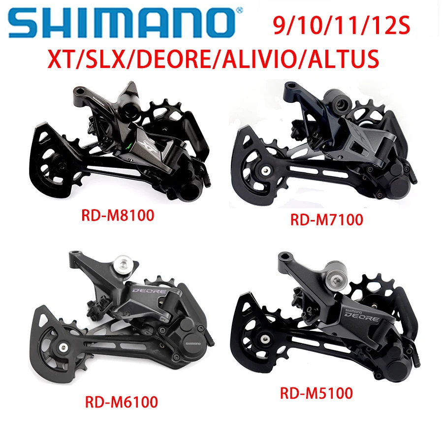 Shimano Deore XT Slx Alivio Altus zadné prehadzy horských bicyklov M8100 M7100 M6100 M5100 M5120 M3100 M6000 9/10/11/12 Speed ​​MTB