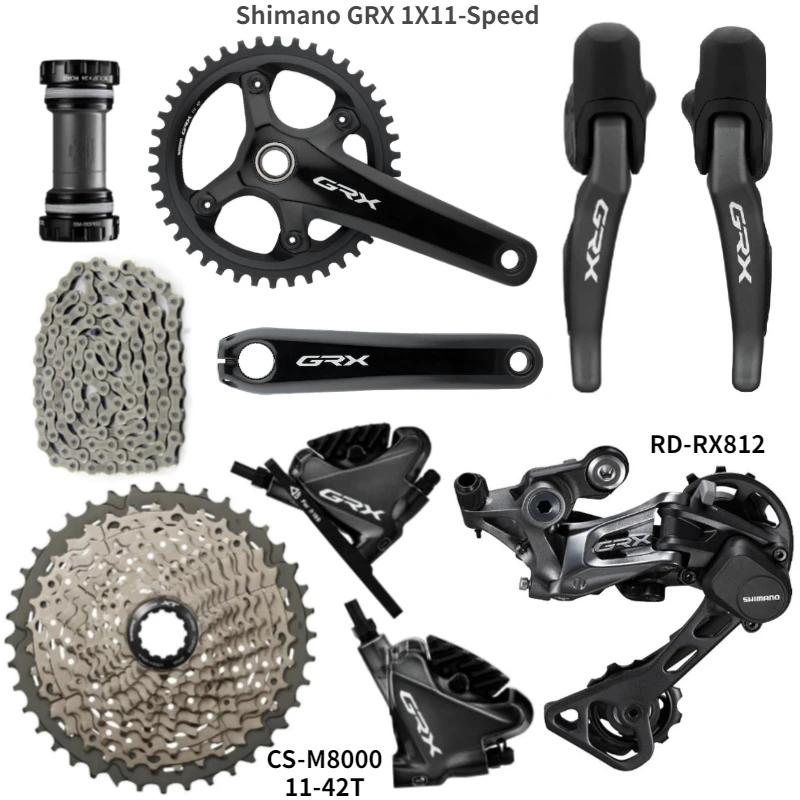 SHIMANO GRX RX810 1x11 Rýchlosť RX810 RX812 Groupset Road Bike Groupset 170/172,5 30/32/34/40/42T Skupina bicyklov 1*11 Rýchlosť