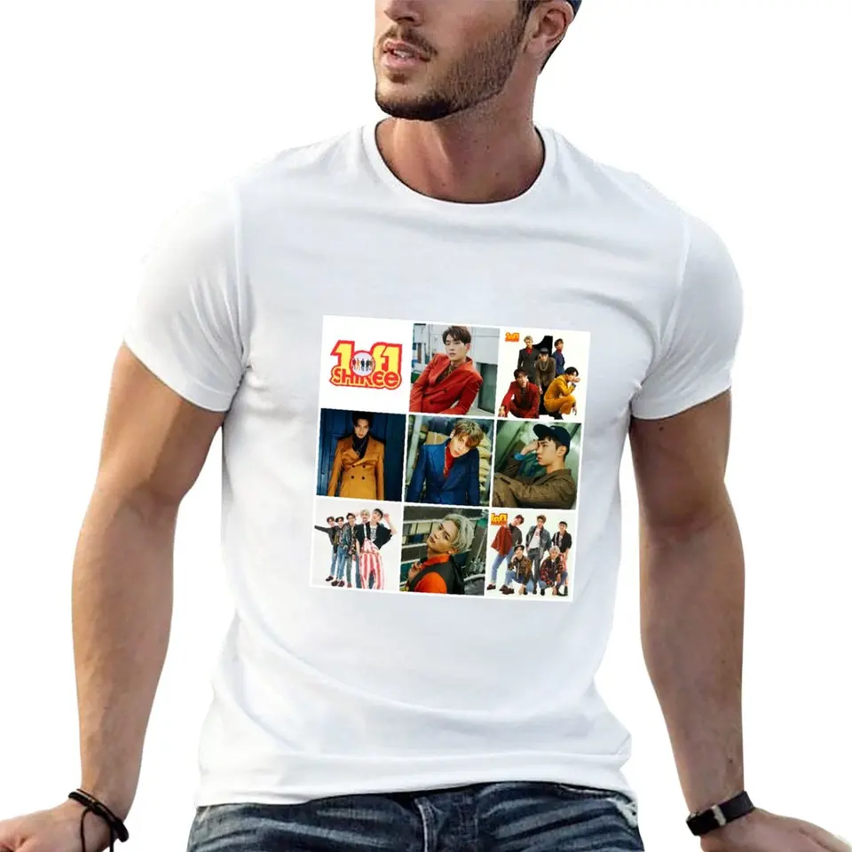 SHINEE 1OF1 Tričko Tričko Tričko Čierne tričká Vintage oblečenie mužov tričko