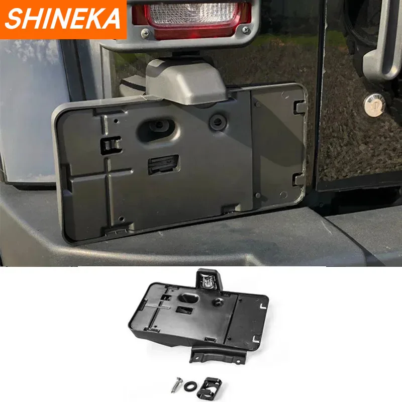 Shineka ABS auto Exteriér zadná poznávacia značka držiak držiaka s 12 V ľahkou dekoráciou pre Jeep Wrangler 2007-2017 Styling automobilu