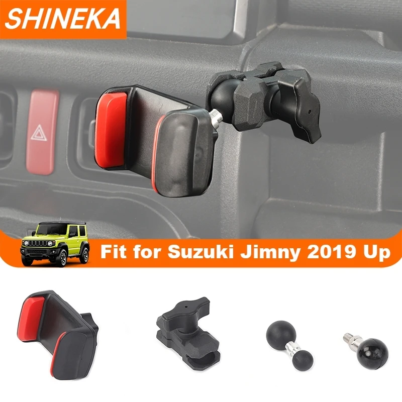 Shineka Car Co-Pilot rukoväť lakťovej opierky rozšírený držiteľ mobilných telefónov pre Suzuki Jimny 2019 2020 2021 UP Interiérové ​​príslušenstvo čierna