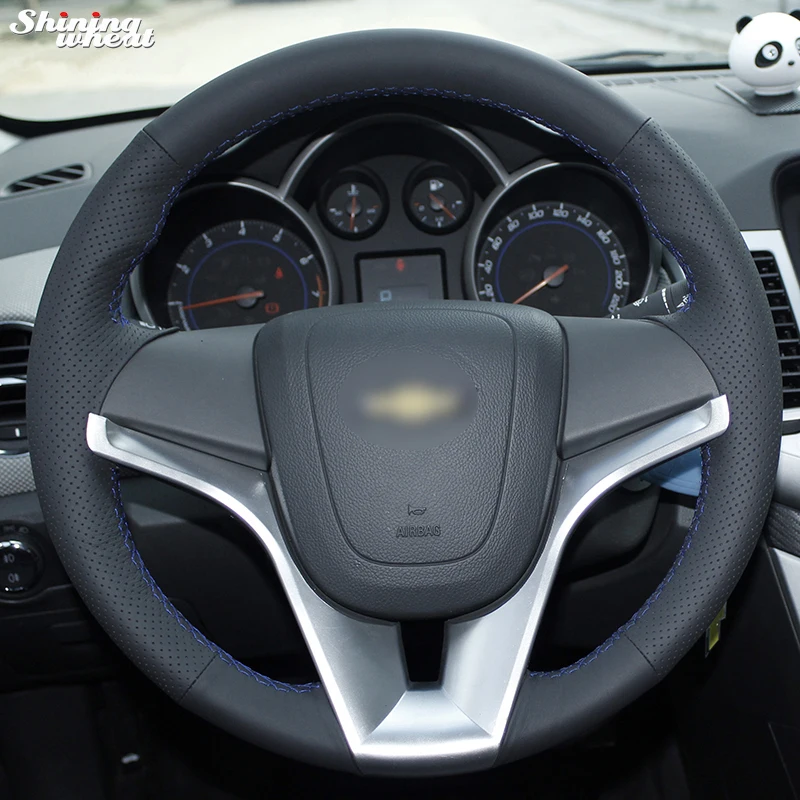 Shining Pšenica Čierna koža na volant Conter For Chevrolet Cruze 2009-2014 Aveo 2011-2014 Orlando 2010-2015 Holden