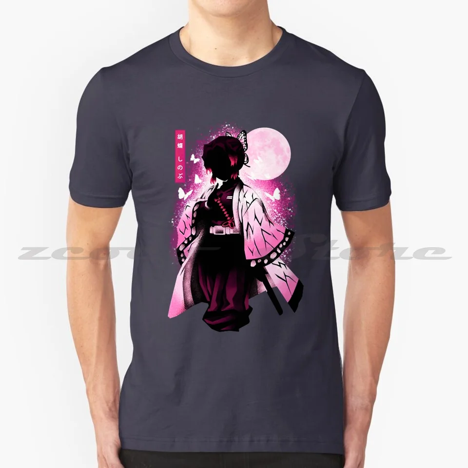 Shinobu hashira tmavá 1-thirt 100% bavlnená muži a ženy mäkké módne tričko roztomilý chibi kimetsu no yaiba cool 7 kimet no no
