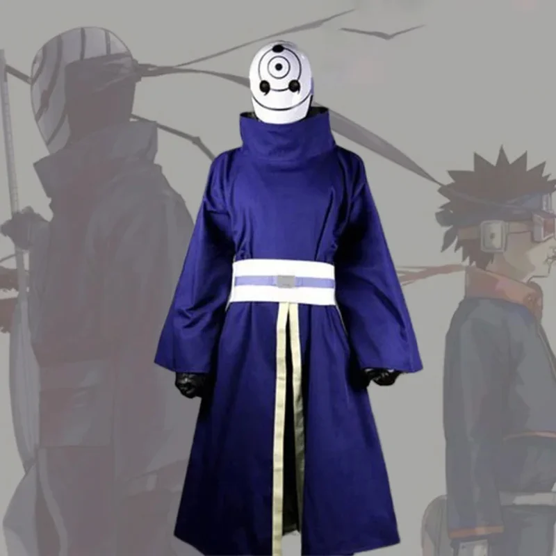 Shippuden Uchiha Obito/Madara Cosplay kostým Halloween Karneval Ninja Battle Suit Blue Kimono No Mask na mieru XF7669