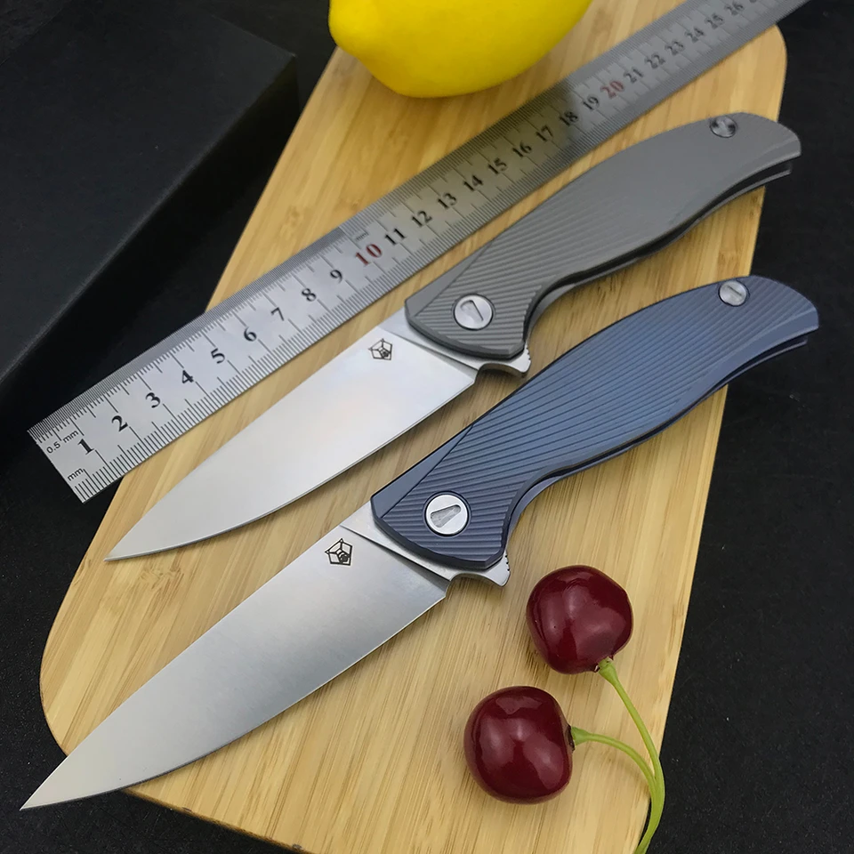 Shirogorov D2 Blade Ball Lese Skladací nôž TC4 Titanium Zliatina Handting Camping Camping High Hardness Outdoor Jackknife