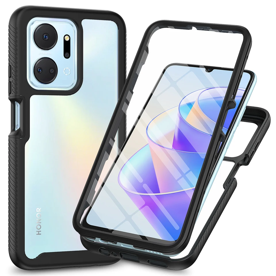 Shockproop Clear Puzdro vstavaný chránič obrazovky TPU Rugged Defender Cover pre Honor X7A