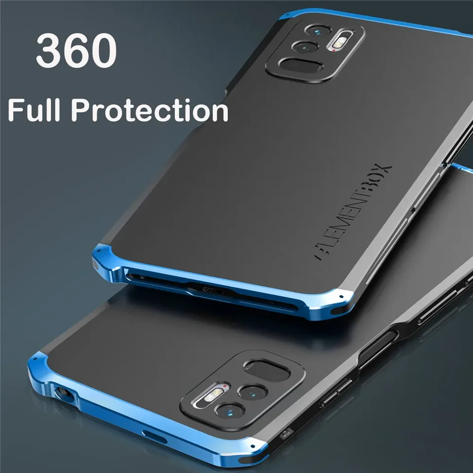 Shockproopter Metal Armor puzdro pre Xiaomi POCO M3 Pro Case Case Hliníkový rám tvrdej PC Cover Funda pre POCO F3 F4 X3 GT M4 Pro Case CAPA