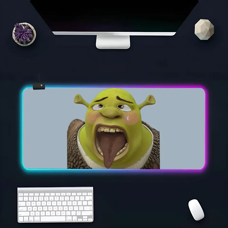 Shrek! Myšová podložka Veľká rgb myš na myš xxl LED myš MOSE MOST Japan Mousepads stolové podložky Klávesnicové rohože koberec s podsvietením