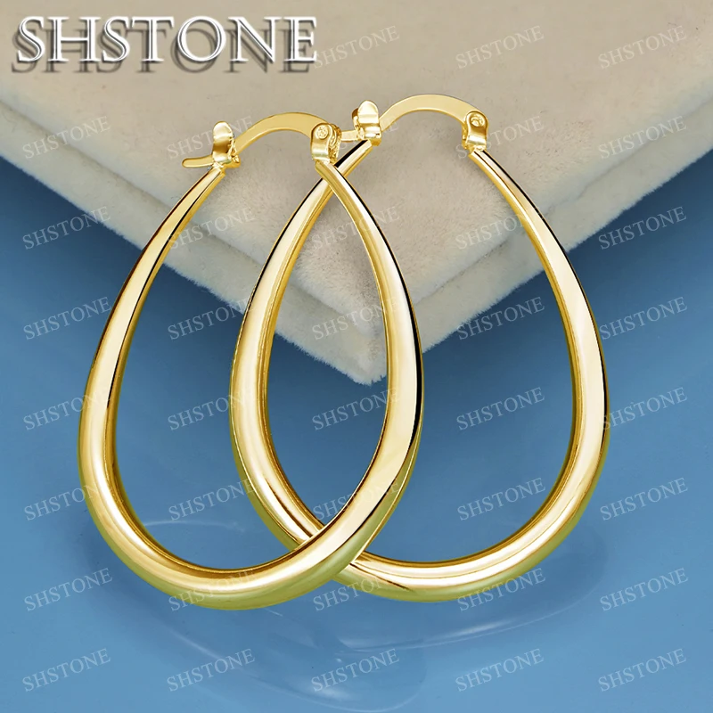Shstone 18k zlaté náušnice v tvare žien pre ženy Svadobné banketové módne kúzlo šperky 925