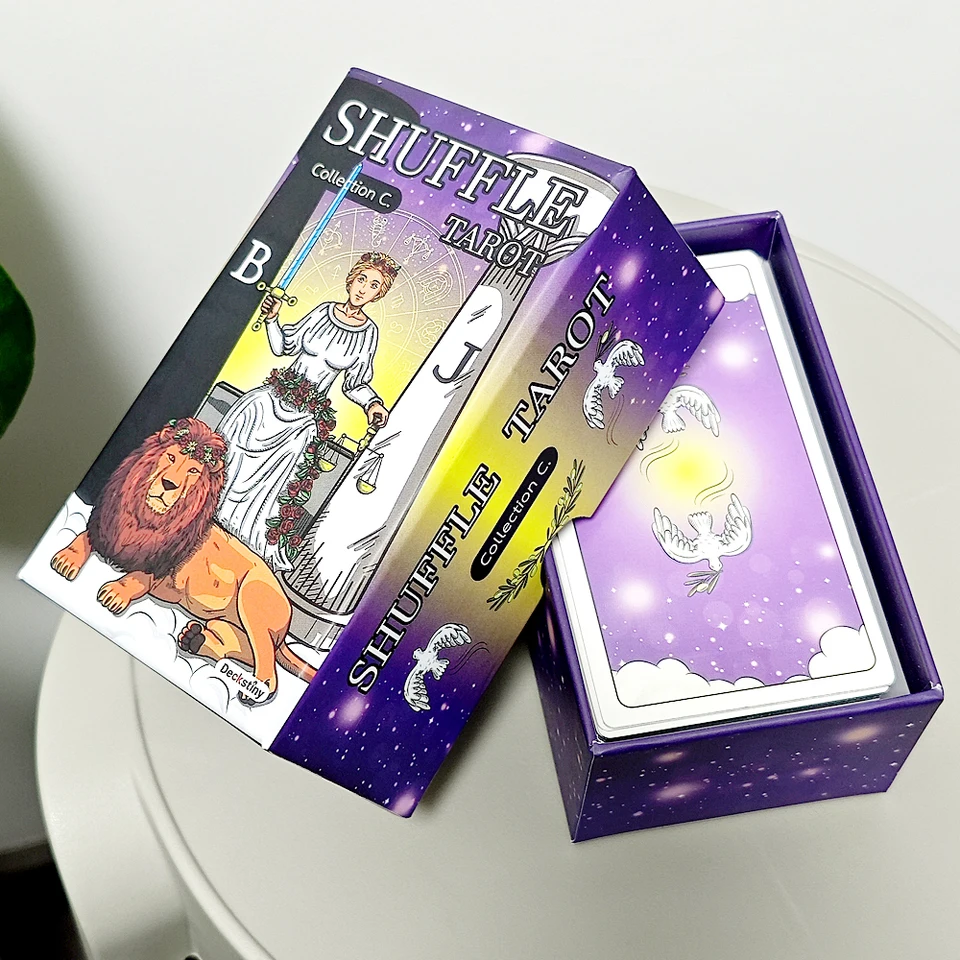 Shuffle Tarot 12*7 cm Zbierka C (kompletné A & B 116cards so striebornými pozlátenými hrana