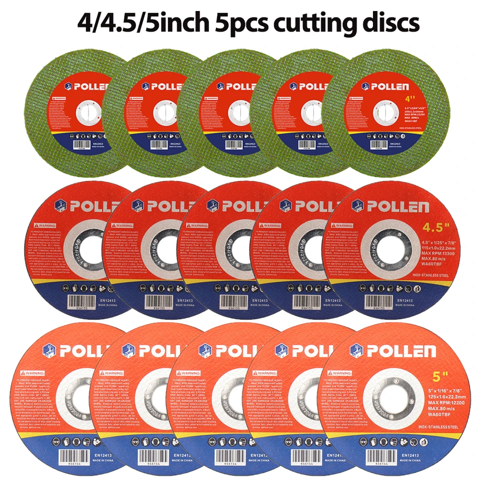 SI Fang 5pcs 100/115/125 mm živice odrezané kovové rezanie kolesa Kruhová píla Čepeľ pre uhol mlynčeka Kovové drevo PVC Rezatie PVC