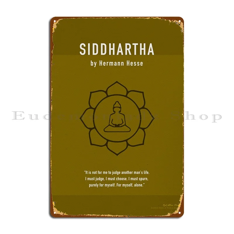 Siddhartha Hermann Hesse Metal Plaque Plaque Plaque Plaget Bar Decor Wall Wall Pleque Crea