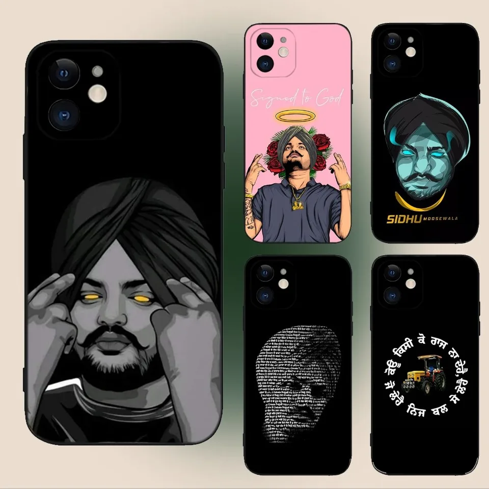 Sidhu Moose Wala Indian Rapper Telefón pre iPhone 15,14,13,12,11, plus, Pro Max, XS, X, XR, SE, Mini, 8,7 mäkkých silikónových čiernych obalov