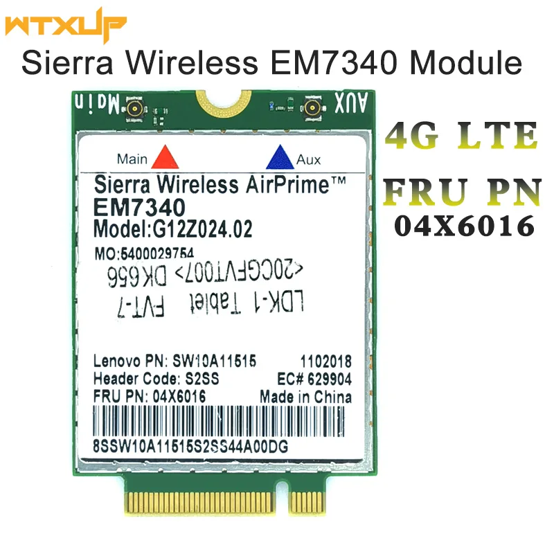 Sierra AirPrime EM7340 4G LTE Fru 04x6016 04x6095 LTE/ HSPA+ Módulo SEM Fio Para Thinkpad 10/ Helix 2. GEN/ X260/ T460/ T460S/ T5