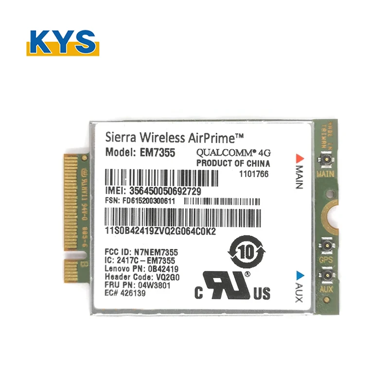 Sierra Gobi5000 EM7355 LTE HSPA+ 42 MBPS NGFF karta 4G modulu pre Lenovo ThinkPAD T431S T440 T440S T440P T540P W540 X240