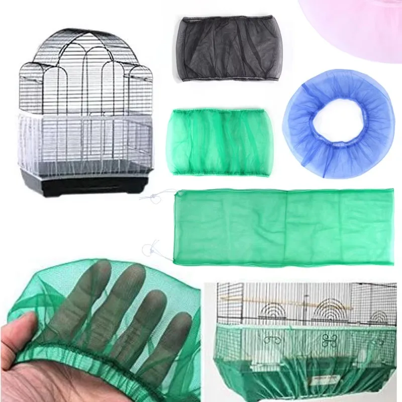Sieťovina Birdcage Cover Shell sukňa sieť Easy Cleaning Catcher strážca vtáčej klietky pružná sieťovina Parrot Bird Cage sieť