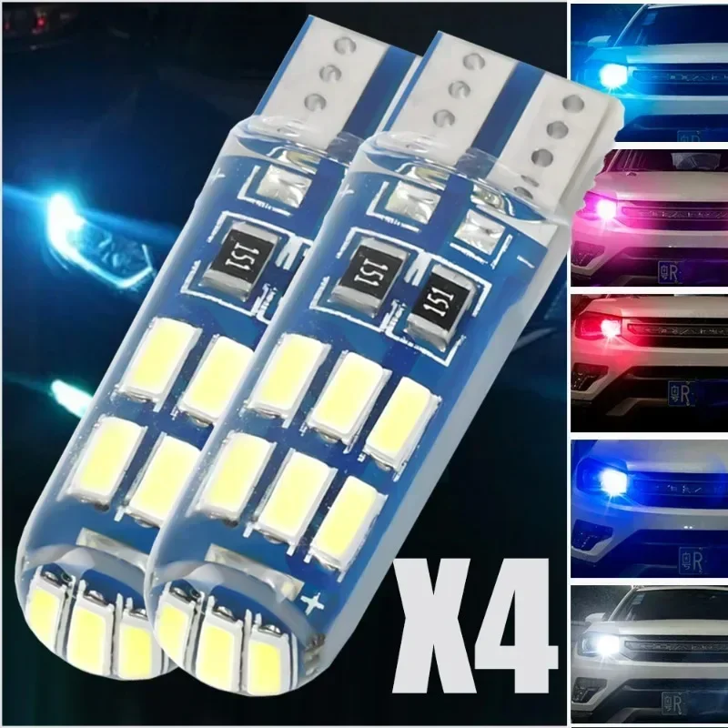 Signálna lampa LED T10 Auto LED 12V 4014 Vodotesná teplota W5W Výbava svetlometov 6000K Čítanie LAMP Silikónová LIPSORE SVETLI SVETLO