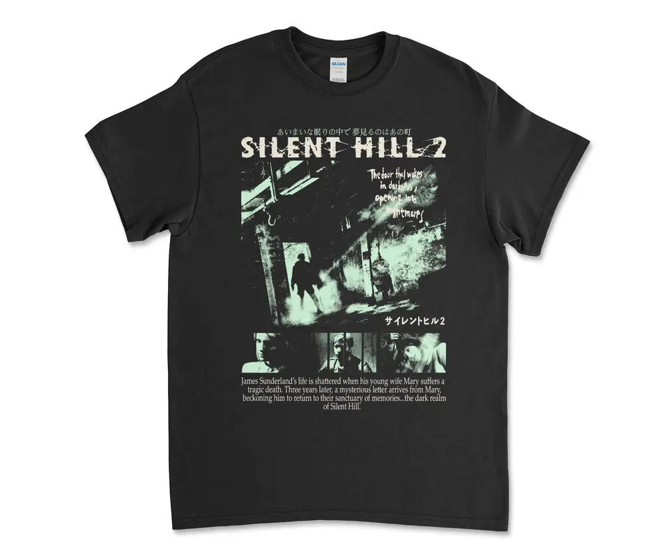 Silent Hill 2 videohra Black Retro Gaming T tričko