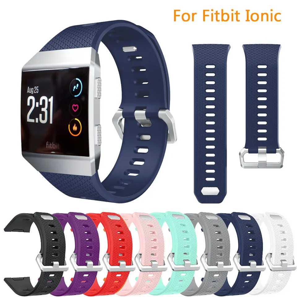 Silikone Watch Band Soft For Fitbit Ionic WatchBands Náhradné inteligentné hodinky Príslušenstvo zápästie remienok 2 Veľkosť