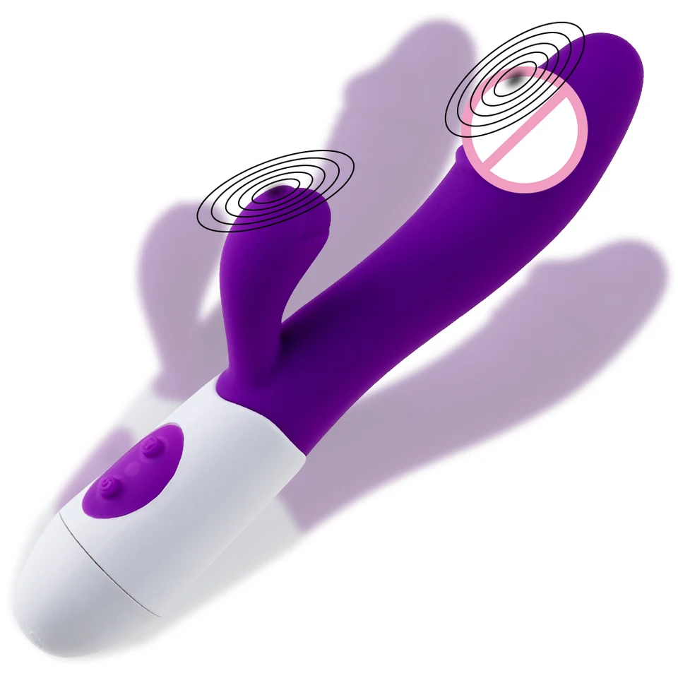 Silikón G Spot Dildo králičia vibrátor Duálne vibrácie