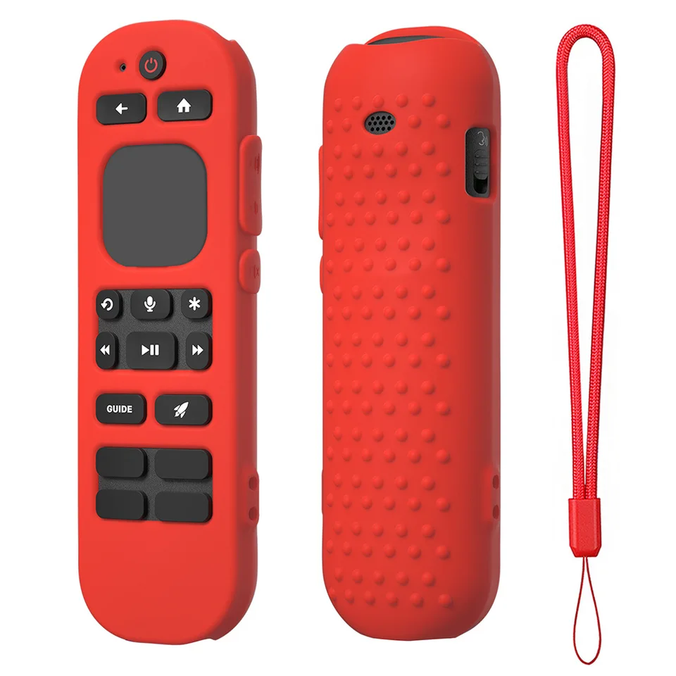 Silikónová ochranná rukávová žiara žiara v tmavom puzdre na diaľkové ovládanie s Lanyardom pre Roku Voice Remote Pro (2. vydanie) RCB1R 2024
