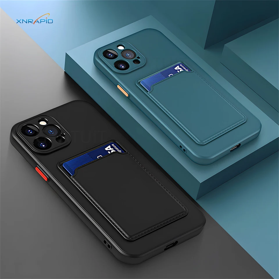 Silikónová peňaženka Funda Funda pre iPhone 16 Pro Max 15 14 plus 11 12 13 13 držiak mini se karta Slot Back Cover Ochranné príslušenstvo
