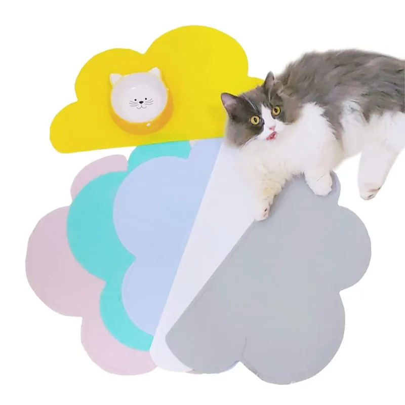 Silikónová psová mačka misa s vysokými perami Neprežútená vodotesná kŕmna podložka Puppy Feeder Tray Water Cushion Prestieranie