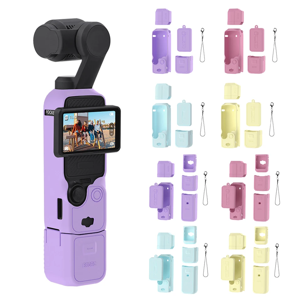 Silikónová rukoväť s mäkkým ochranným puzdrom šošovkový kryt silikónový kryt obrusu pokožka pre dji osmo vrecko 3 vreckový gimbalový fotoaparát