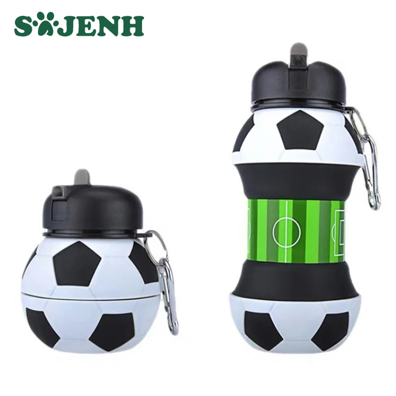 Silikónová skladacia fľaša s vodou Prenosné šálky Outdoor Sports Football Baseball Golf School Neprestrable prenosné deti Fľaša s vodou
