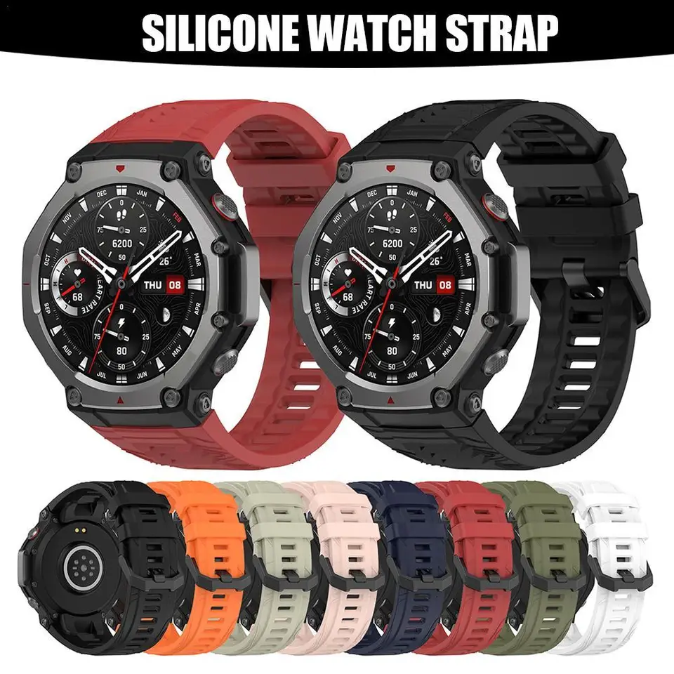 Silikónová skupina a puzdro pre Huami AmazFit T-Rex 3 Smart Watch Strap WatchBand T-Rex3 Sport náramok s náramkom s nástrojom