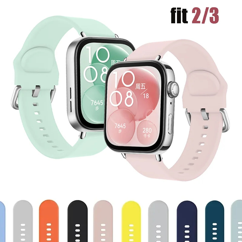 Silikónová skupina pre Huawei Watch Fit 2 3 3 remienok inteligentné náramok Watchband Metal Buckle Sport Proof Bracelet Fit2 3 Correa Accessories