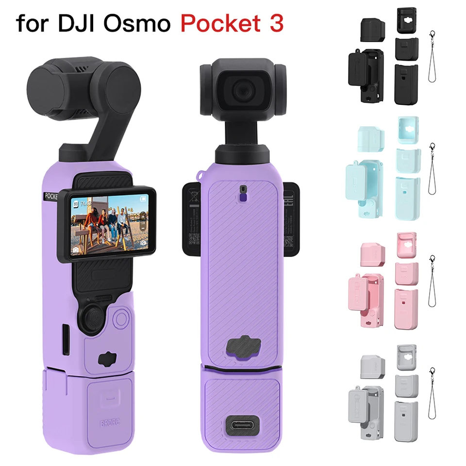 Silikónové puzdro pre DJI Osmo vrecko 3 Gimbal Camera Anti-Scratch rukoväť mäkkých ochranných puzdier šošovky pre vrecko 3 príslušenstvo