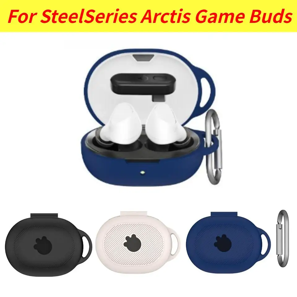 Silikónové puzdro pre Steelseries Arctis Game Buds pre slúchadlá SOCKOPPOPPRUSPOPPROUSPROUT PUST PREDNÁ PREDNÁ LED a logo viditeľné pre SteelSeries ARCTIS