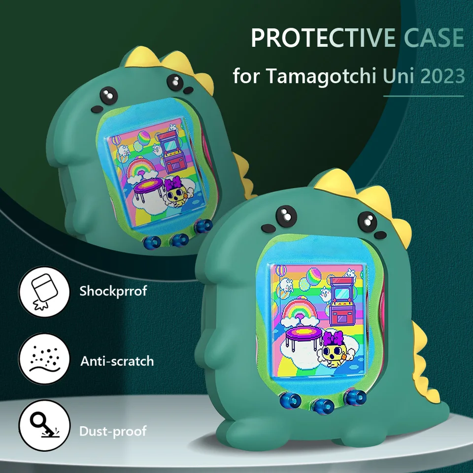 Silikónové puzdro s prstom na šnúrku proti šokovaniu proti šokovanej ochrannej kožnej puzdro Shell Waterproof pre Tamagotchi Uni 2023 Virtual Pet Machine