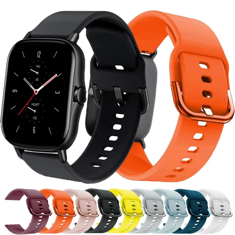 Silikónové pásmo pre AmazFit GTS 2 3 4/BIP/GTR 4 3 Pro/Stratos 3 2 20 mm/22 mm Sport Watchand náramok Amazfit Strap GTS 2 3 4 Mini