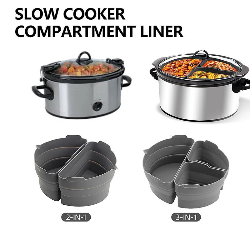 Silikónové vložky Crockpot pomalé vložky kazateľa 6-7 kvart Oval opakovane použiteľný deliteľ Crock vložte do umývačky riadu bez bpa bezpečný