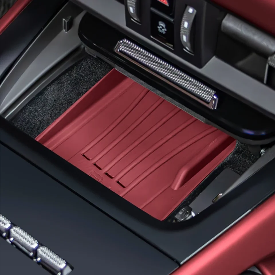 Silikónový bezdrôtový nabíjanie anti-skĺzavej podložky Center Console Cup Pat Dustodpusproof príslušenstvo pre Porsche Cayenne 2024 2025