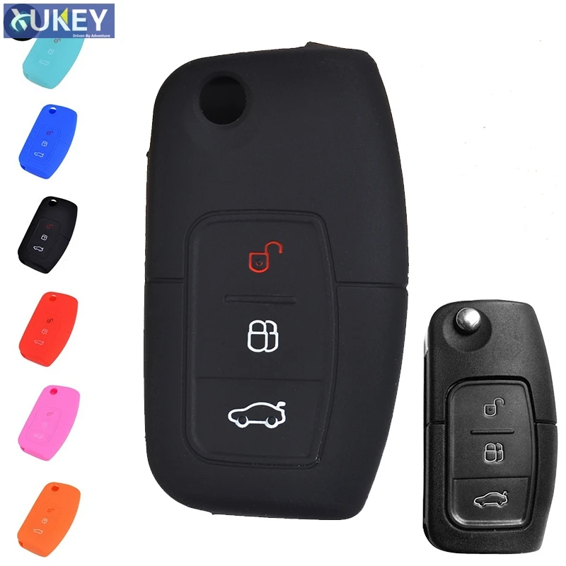 Silikónový diaľkový diaľkový kľúč FOB Case pre Ford Focus Fiesta Galaxy C-Max S-Max Falcon Territory Eco Sport Držiteľ