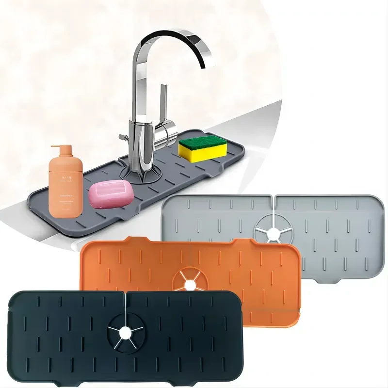 Silikónový faucet absorbujúci kuchynský rohož umývadla Splash Catcher Pulttop Protector Rat Dreining Pad pre kúpeľňové kuchynské pomôcky