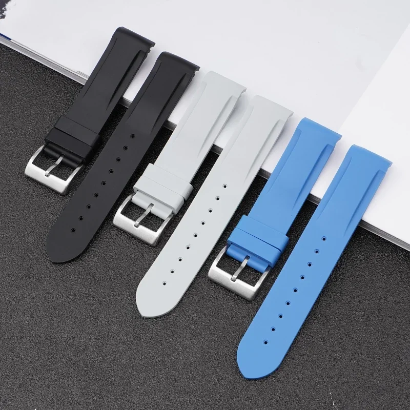 Silikónový gumový remienok pre Omega X Swatch Spoločné Moonswatch Men Dámsky zakrivený koncový špendlík Buck náramok s náramkom pásma hodinky 20 mm