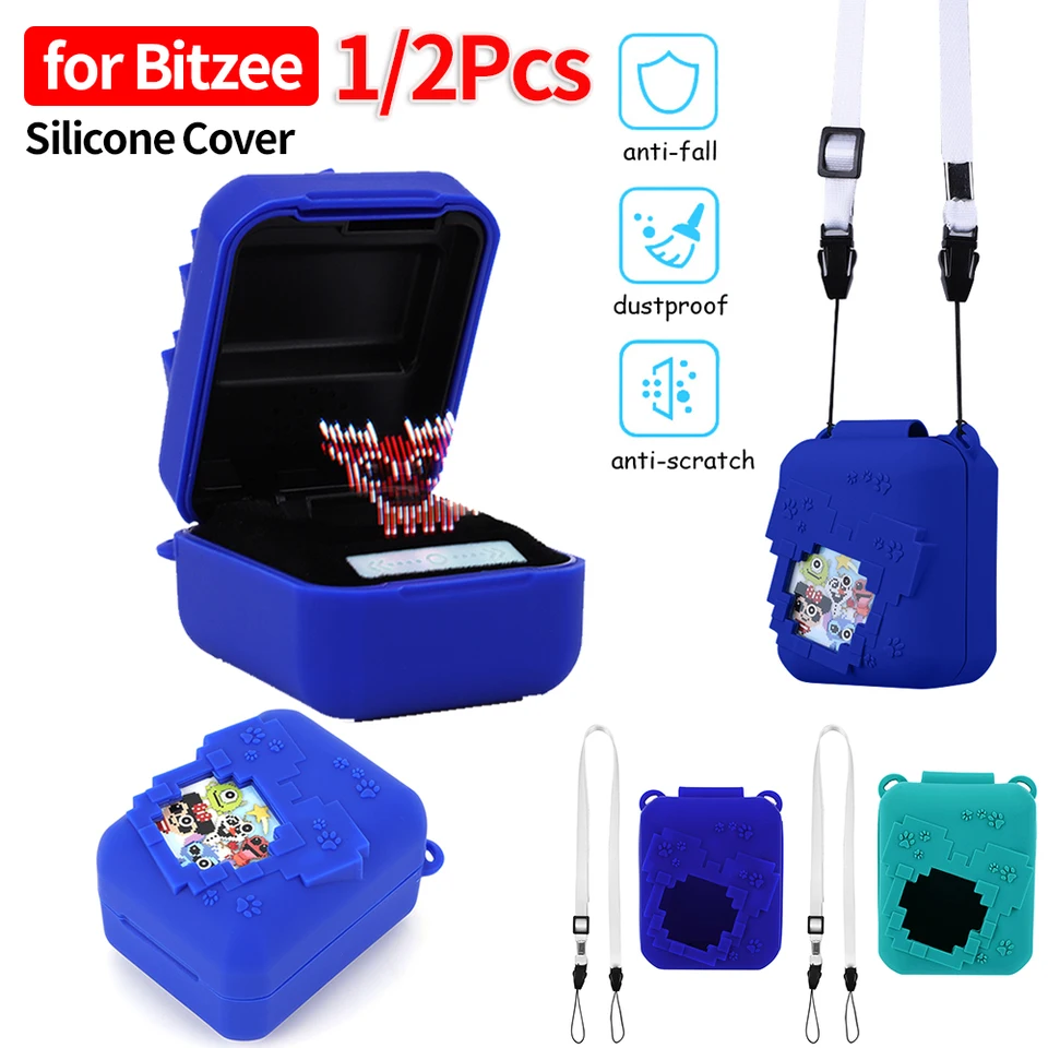 Silikónový kryt 1/2ks pre ochranný puzdro odolný voči Bitzee Shocks s krytom Lanyard Anti-Drop pre interaktívnu hračku Bitzee Digital Pet Interactive Toy