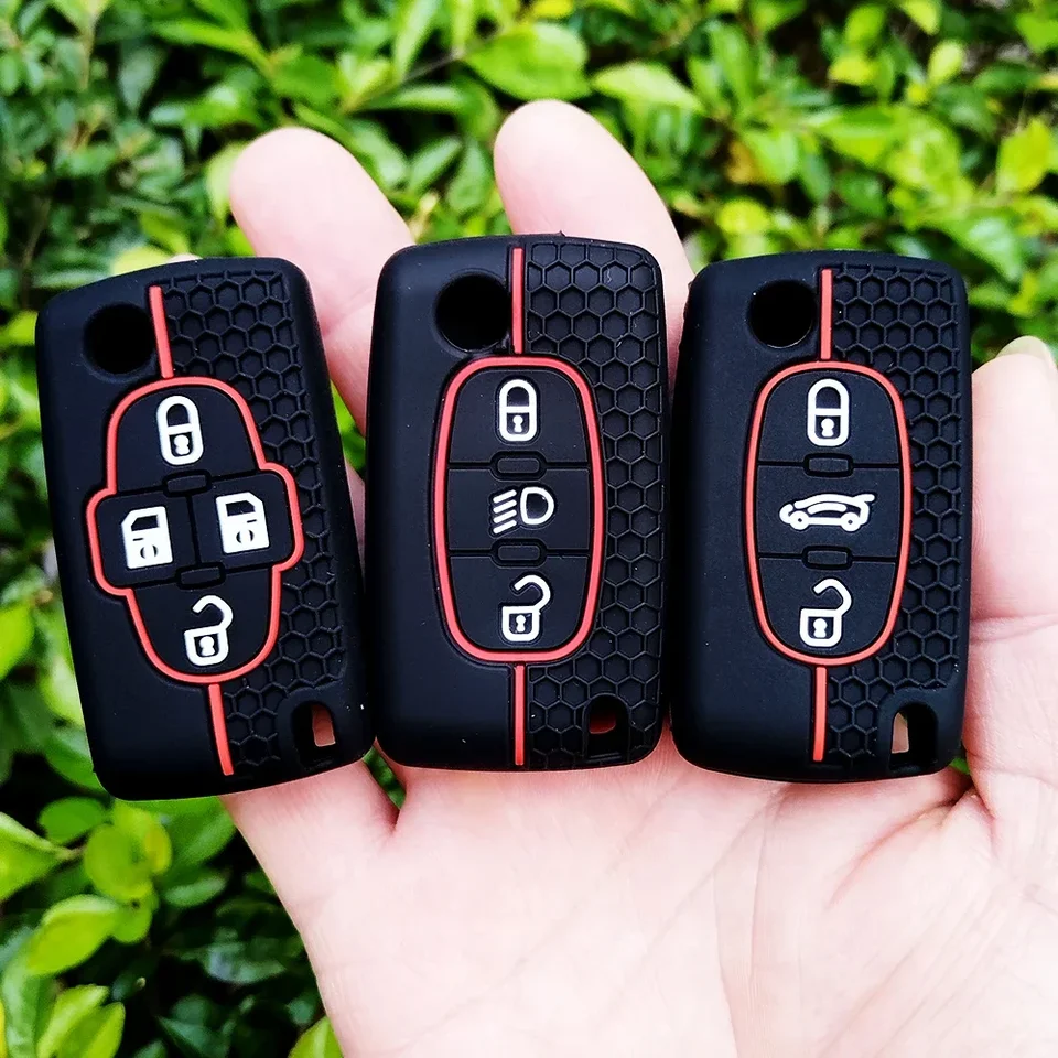 Silikónový kryt flip kľúča Kľúč pre Peugeot 107 207 307 308 407 607 3008 5008 pre príslušenstvo Citroen Xsara Picasso C5 C6 C8