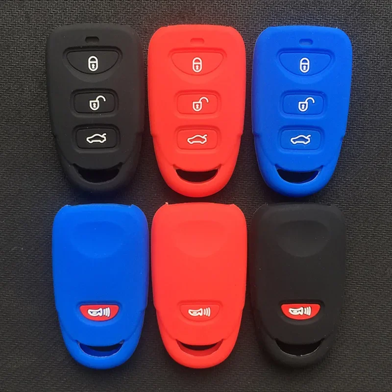 Silikónový kryt na kľúče pre kľúče pre puzdro pre Hyundai Elantra sonata Santatucson pre Kia Carens 3+1 4Button Key