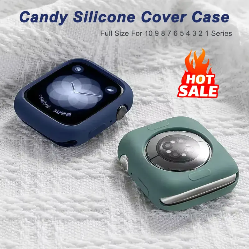 Silikónový kryt pre Apple Watch Case 10 42 mm 46 mm 44 mm 44 mm 45 mm 41 mm príslušenstvo Aplikácia Bumper Shell Protector IWatch Series SE 6 7 8 9