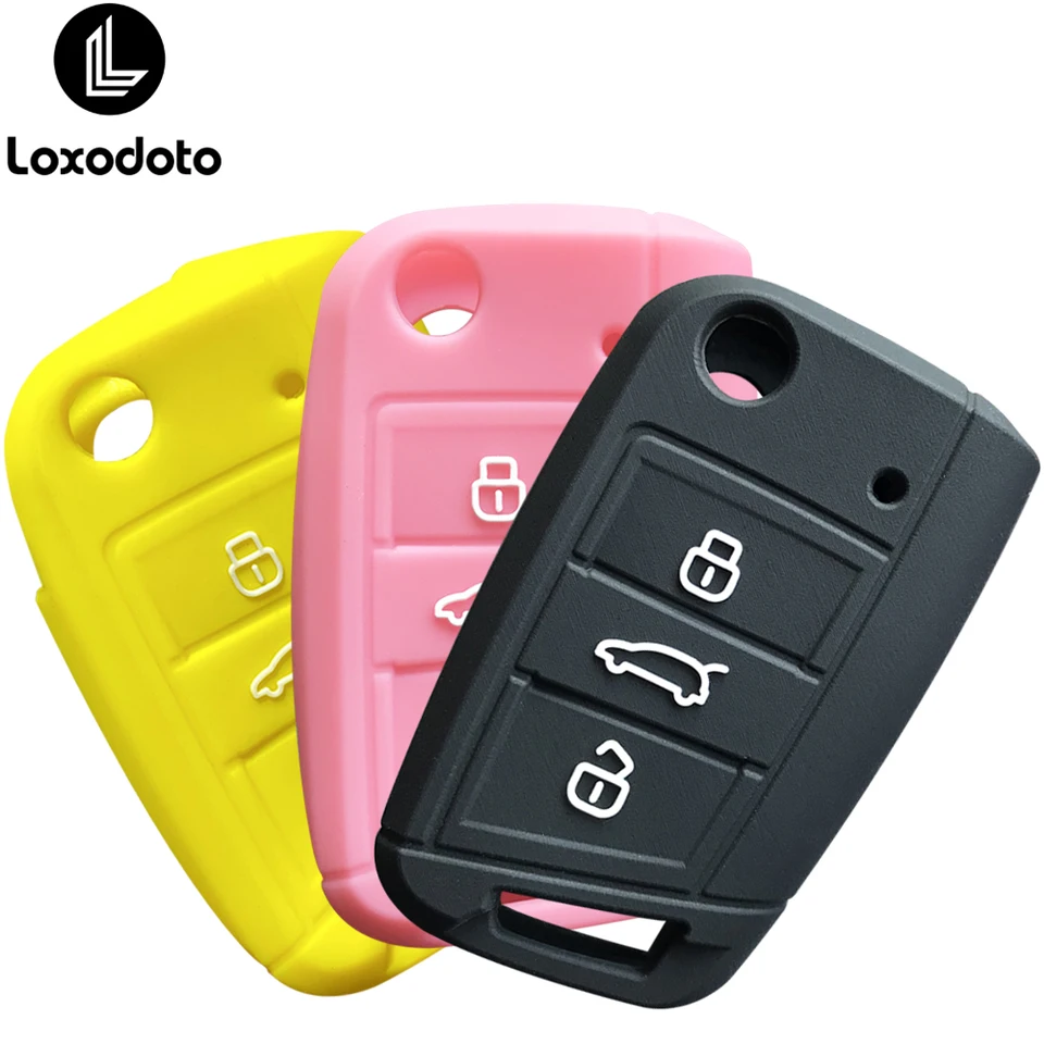 Silikónový kľúče kryt pre reťazec pre skod Rapid Octavia A7 Aktavia Karoq Fabia sedadlo Ibiza Leon Ateca pre VW Golf 7 Polo T6.1 T-Roc