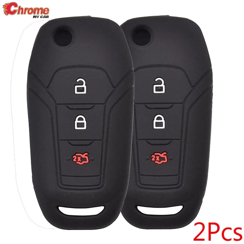 Silikónový kľúče puzdro FOB Shell Cover pre Ford F-150 F-250 F-350 Explorer Ranger Ka Fiesta Mondeo 3 Button Chráni diaľkový diaľkový ovládač